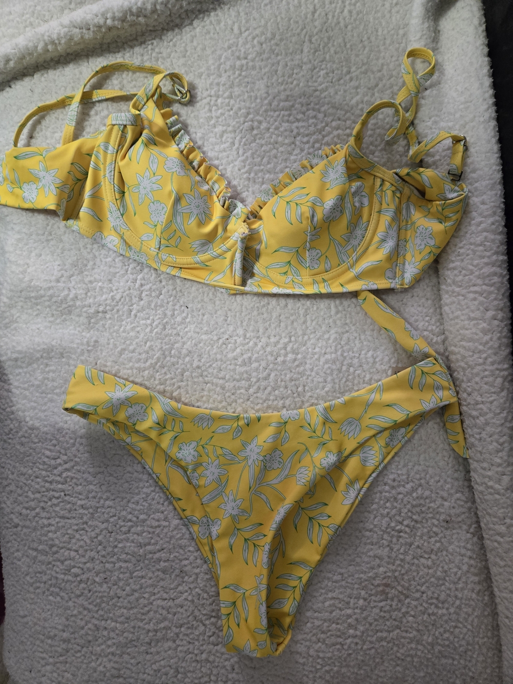 Yellow Floral Two-Piece Bikini Set